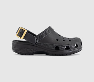 Crocs Classic Metallic Buckle Kids Clogs Black, 2