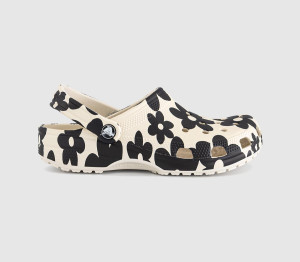 Crocs Womens Classic Floral Graphic Clogs Summit White Multi, 8