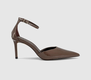 OFFICE Womens Headline Two Part Court Heels Brown Patent, 5