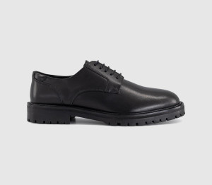 OFFICE Mens Canterbury Chunky Lace Up Derby Shoes Black Leather, 11
