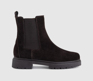 OFFICE Womens Amalfi Chunky Chelsea Ankle Boots Brown Suede, 3