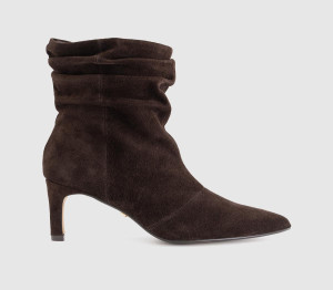 OFFICE Womens Amore Ruched Leg Ankle Boots Brown Suede, 8