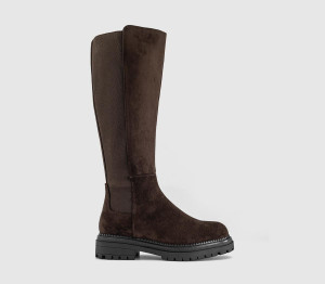 OFFICE Womens Koko Stretch Back Knee High Boots Brown, 8