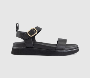 OFFICE Womens Sorrel Two Part Footbed Sandals Black, 6