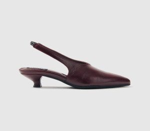 Alohas Womens Eros Slingback Heels Burgundy Leather Red, 6