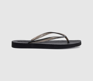 Sleepers Womens Tapered Flip Flop Black Transparent, 6