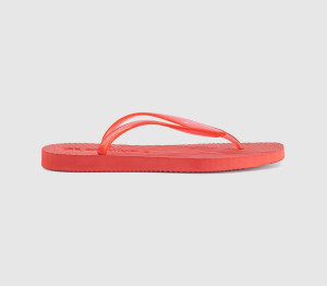 Sleepers Womens Tapered Flip Flops Red Transparent, 7.5