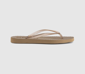 Sleepers Womens Tapered Flip Flops Sand Transparent Natural, 7