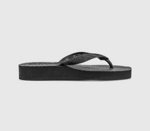 Sleepers Womens Tapered Platform Flip Flops Black, 7.5