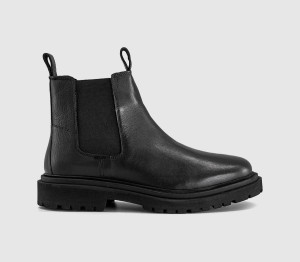 OFFICE Mens Bedford Chunky Chelsea Boots Black Leather, 12