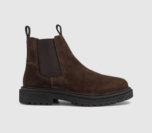 OFFICE Mens Bedford Chunky Chelsea Boots Brown Suede, 9