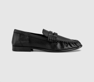 OFFICE Womens Studio: Fable Ruched Loafers Black Leather, 4