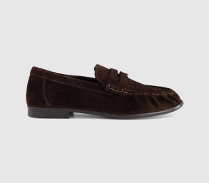 OFFICE Womens Studio: Fable Ruched Loafers Brown Leather, 3