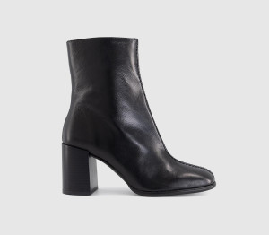 OFFICE Womens Studio: Allegra Centre Seam Block Heel Boots Black Leather, 8