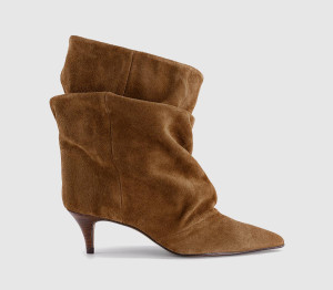 OFFICE Womens Studio: Aria Ruched Ankle Boots Tan Suede, 8