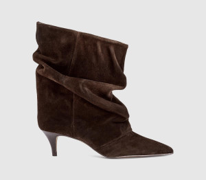 OFFICE Womens Studio: Aria Ruched Ankle Boots Brown Suede, 7