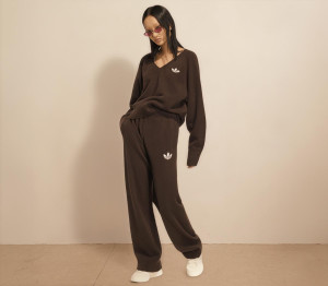 Adidas Womens Knit Pants Aurora Coffee Brown, M