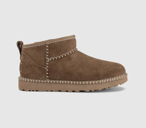 UGG Womens Classic Ultra Mini Botanic Boots Light Bronze, 8