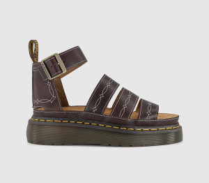 Dr. Martens Womens Clarissa Quad Rodeo Sandals Dark Brown, 3