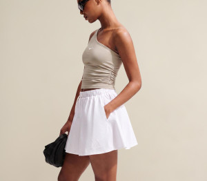 Nike Womens Asymetric One Shoulder Tank Cream Linen White Natural, S