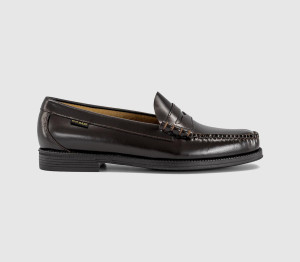 G.H Bass Mens Easy Weejun Flag Loafers Chocolate Leather Brown, 9