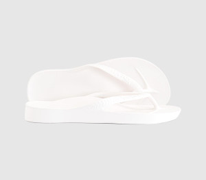 Archies Womens Flip Flops White, 5