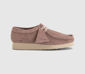 Clarks Originals Womens Wallebee Lite Trainers Dusty Pink Suede, 8