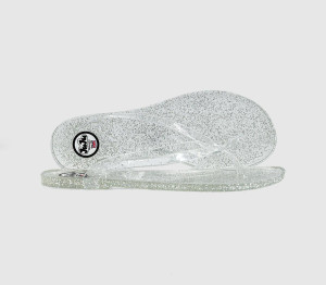 Juju Womens Frankie Flip Flops Silver Glitter Multi, 7
