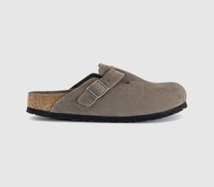Birkenstock Mens Boston Clogs Concrete Grey Suede, 11.5