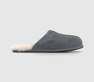 UGG Mens Scuff Slippers Dark Grey Sheepskin, 6