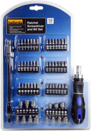Halfords 58 piece Ratchet Screwdriver & Bit Set