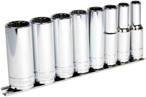 Halfords Advanced 8 Piece Deep Socket Rail 3/8 inch