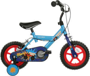 Monster Truck Kids Bike 12" Wheel - Light Blue/Red (3-6 years)