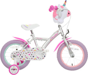 Apollo Twinkles Unicorn Kids Bike 14" Wheel - Pink/White (4-7 years)