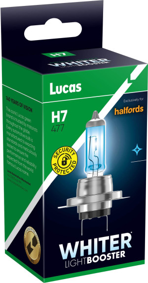 Lucas Whiter H7 477 Car Headlight Bulb Single Pack