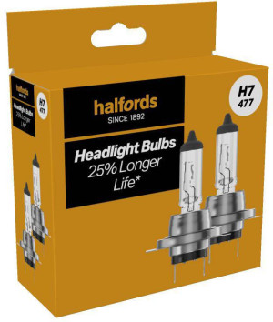 Halfords H7 477 Car Headlight Bulb Twin Pack