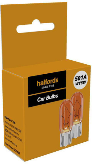 Halfords 501A WY5W Car Bulb Twin Pack