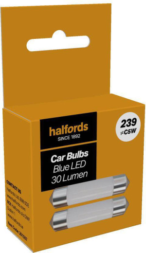 Halfords 239 Blue LED Car Bulb Twin Pack