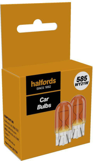 Halfords 585 WY21W Car Bulb Twin Pack