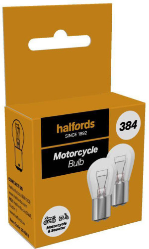 Halfords 384 Motorcycle Headlight Bulb Twin Pack