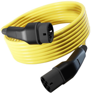 Wottz 3 Phase Type 2 to Type 2 32A / 22kW EV Cable - 10m Black