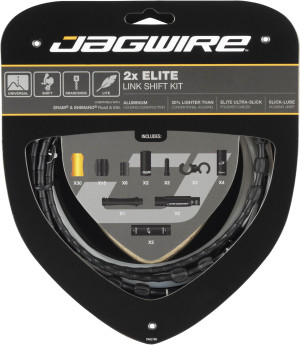 Jagwire 2x Elite Link Shift Cable Kit, Black