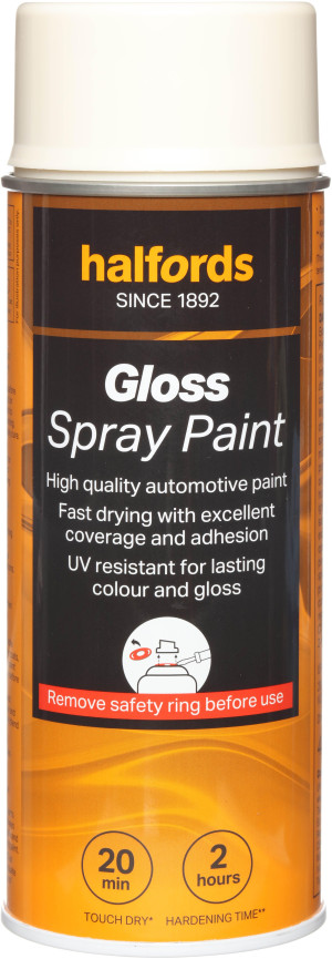 Halfords S0-310 White Gloss Car Spray Paint - 400ml