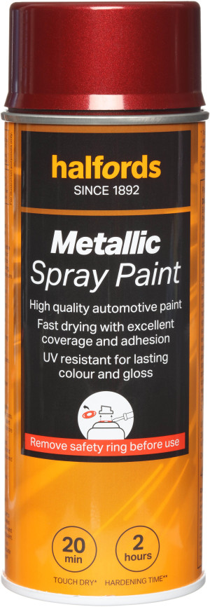 Halfords M4-160 Red Metallic Car Spray Paint - 400ml