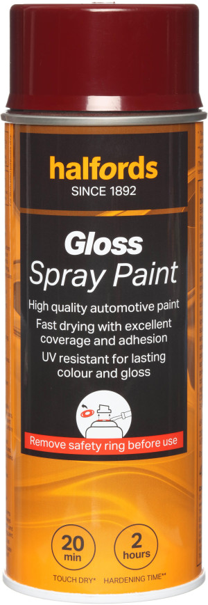 Halfords S4-040 Red Gloss Car Spray Paint - 400ml