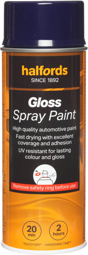 Halfords S3-120 Blue Gloss Car Spray Paint - 400ml