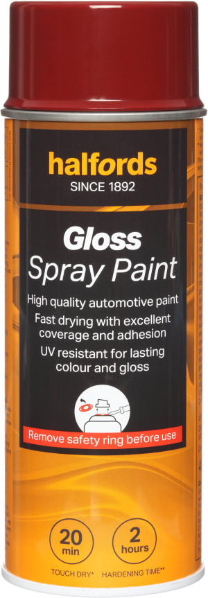 Halfords S4-070 Red Gloss Car Spray Paint - 400ml