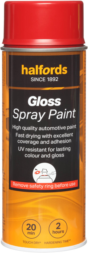 Halfords S4-140 Red Gloss Car Spray Paint - 400ml