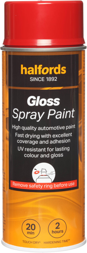 Halfords S4-150 Red Gloss Car Spray Paint - 400ml