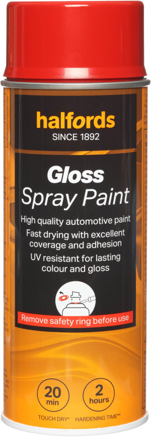 Halfords S4-260 Red Gloss Car Spray Paint - 400ml